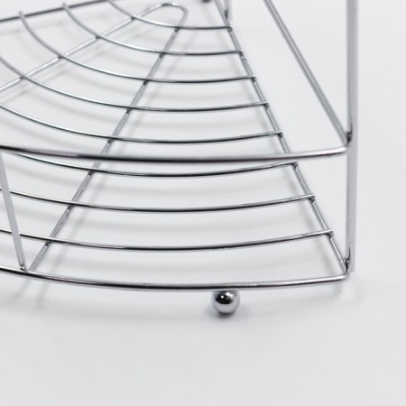 Wall corner shelf 3-tier Joy Home, chrome-2
