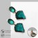 Earrings with rhinestones "Cleo" diamond, green color in gold