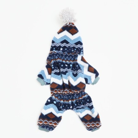 Zimovye jumpsuit for animals "Scandinavia", XS (DS 18-20, OG 30-32, Osh 24 cm), mix-7