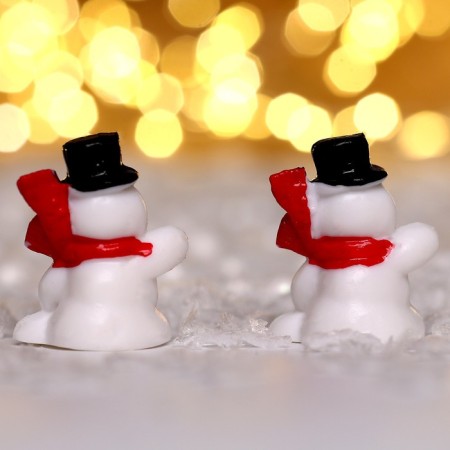 Miniature Puppet "Snowman with a scarf", set 2 pcs., Size 1 pc. - 3.3 × 2.7 cm-1