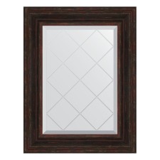 Mirror with engraving in the baguette frame, dark Provence 99 mm, 59x76 cm