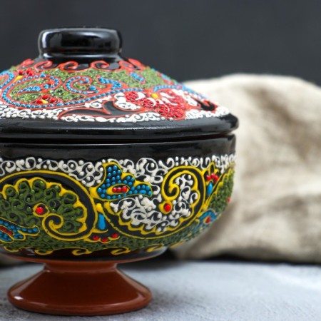 Sugar Rishtan ceramics "Samarkand", 300 ml, mix-4