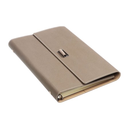 Organizer on the rings A5, 100l, line, K/deputy, with a pen, in gift. box., Gray-2