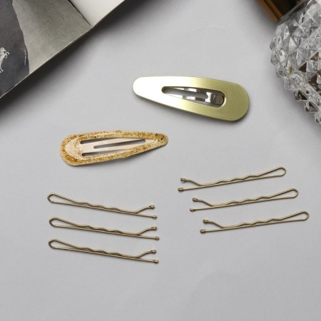 Invisible hair "Adele" (set 10 pcs) 5 cm, gold-2