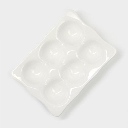 Egg stand porcelain Magistro "Blanche", 18 × 13 cm, white color-2