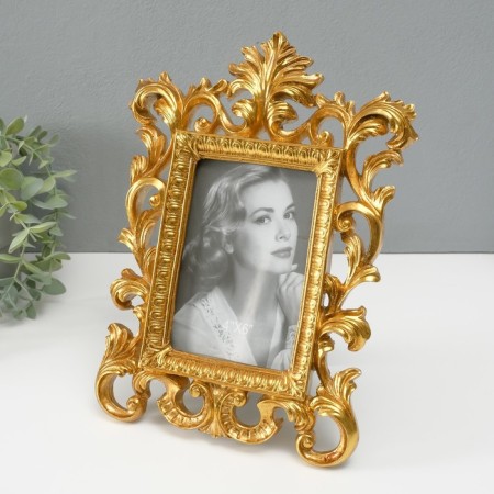 Photo frame Polystone 10x15 cm "Elsas" Golden Patina 27x20 cm-1