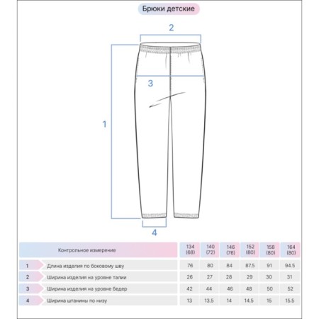 Baby trousers, height 164 cm, gray color-1