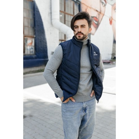 Male vest, size 46, dark blue color-2