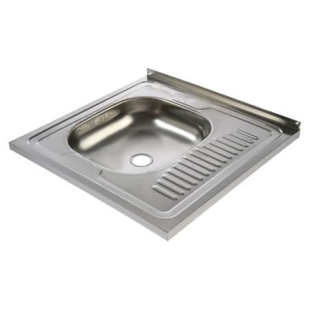 Kitchen sink trio, overhead, without siphon, 60x60 cm, left, stainless steel 0.4 mm-1