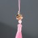 Textile suspension, metal "Chinese lion" pink 1x1.2x10 cm