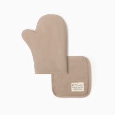 Kitchen kitchen kit, beige color, mittens of 18x29 cm, 19x19 cm tack