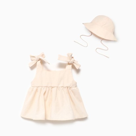 Set: Dress and Panama Kroshka I, height 74-80, milk