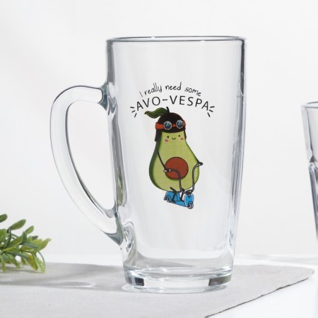 Avocado mug, 400 ml, MIX drawing-7
