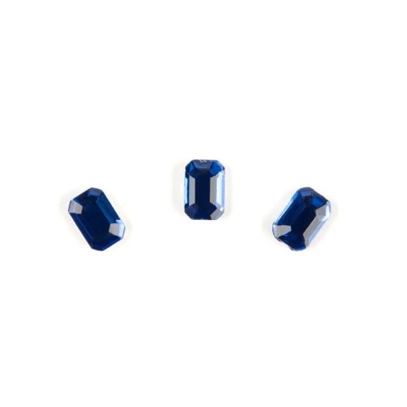 Rhinestones for nail design “Soft rectangle”, blue, 10 pcs