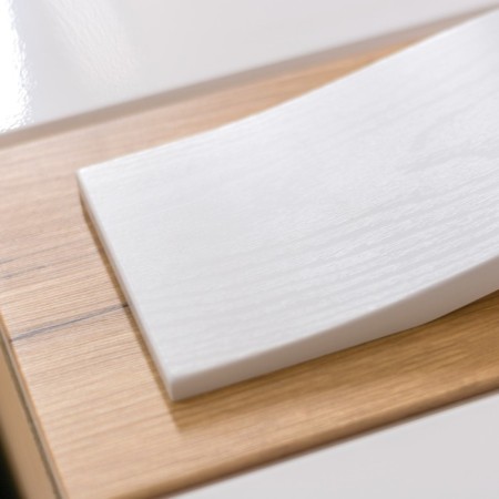 Bedside table, 502x424x450, sandy beech/oak cake/white gloss-2