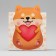 Gift folding box, packaging, Funny Corgi, 15 x 15 x 8 cm