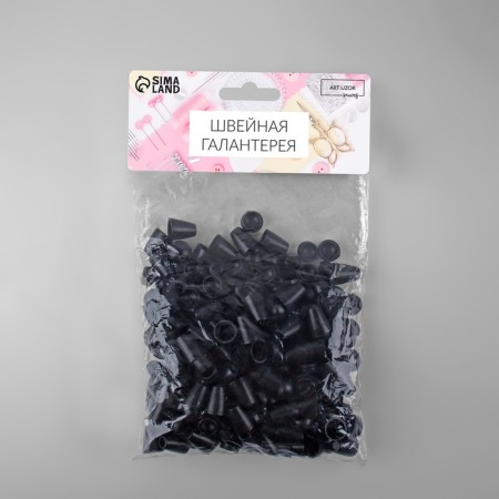 A set of tips for the cord d = 4 mm, 1.7 × 1.2 cm, 100 pcs, black color-3