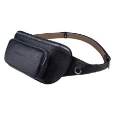Waist bag, 2 parts on a zipper, adjustable belt, blue color