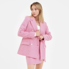 Jacket female double -breasted mist p. 48, pink/white