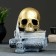 Figure "Skull with a book" bronze with silver, 19cm