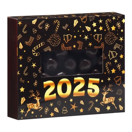 New Year. Chocolate dragee "Raspberry in dark chocolate" holiday, 100 g-1