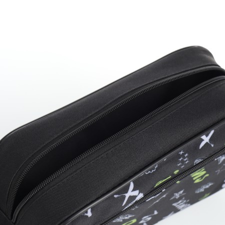 Lightning cosmetic bag, external pocket, black color-2