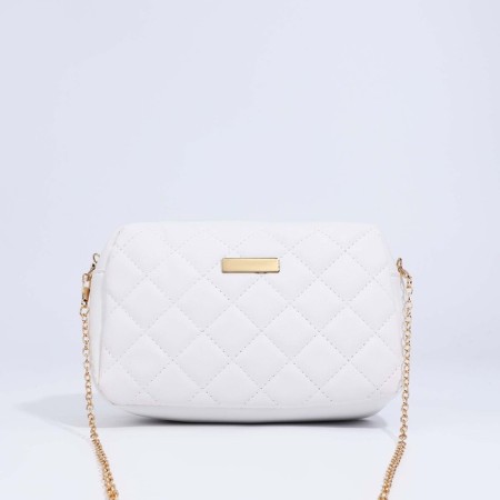 Bag Cross-Bodi with a zipper, white color
