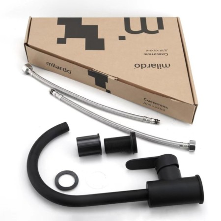 MILARDO POLI POLBLJ0M05 kitchen mixer, pouring 199 mm, black matte-4