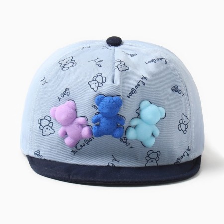 Baby Minaku cap "Bears", Blue color, size 44-46-1