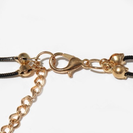 Beads 2 tiers "ovals" Black color in gold, 54 cm-2