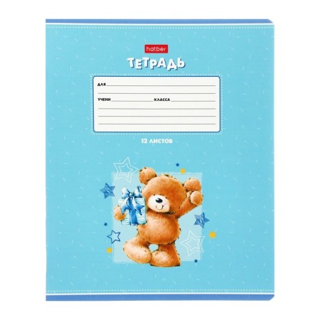 Notebook 12 sheets in a cage on a clip "Funny Bear", mix-4