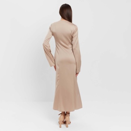 Women's silk dress Mist: Classic Collection p. 44, beige color-2