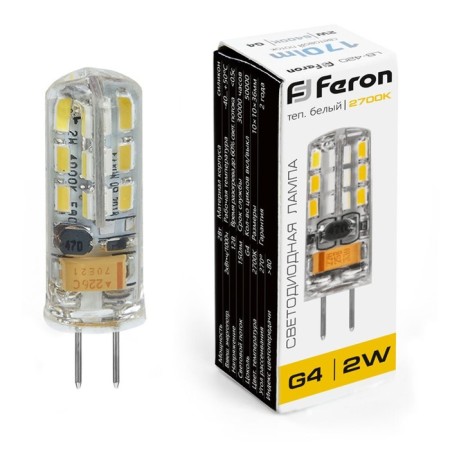 LED LED Feron, G4, 2 W, 12 V, white warm light