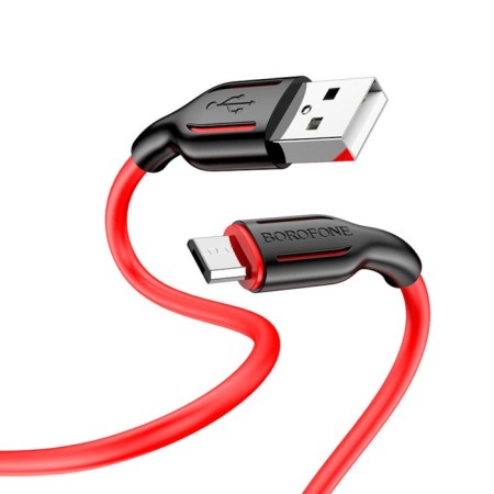 Cable Borofone BX63, microUSB - usb, 2.4 a, 1 m, tpe braid, red-3