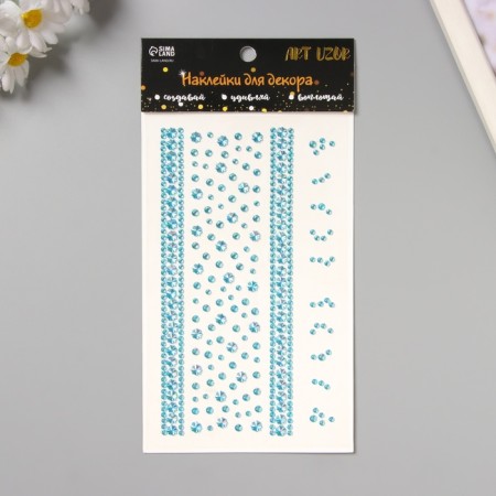 Stick plastic rhinestones "Flower road" Blue 22.5x11.5 cm