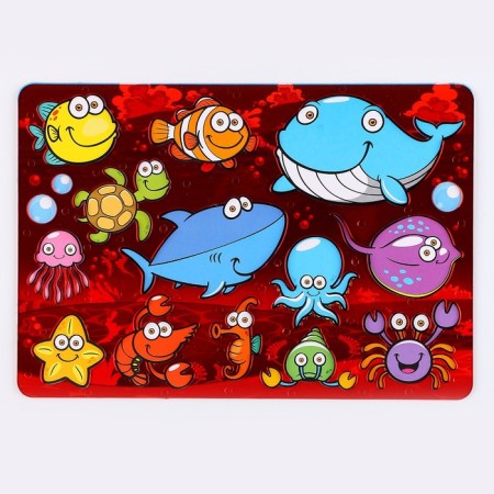 Stencil for kids "sea inhabitants" with coloring-1