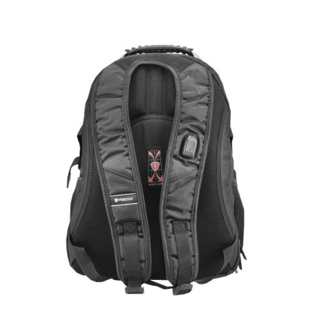 Backpack, 2 parts with a zipper, with USB, black color-2