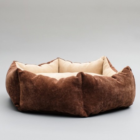 Hexagonal bed, 52 x 50 x 15 cm, microvelvet, mix-3