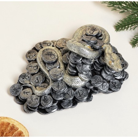 Figure "Snake of Money" silver, 6x17cm