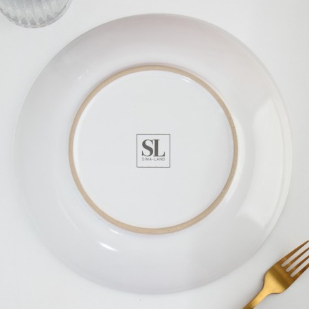 Ceramic “Watercolor” plate, 25.5 cm, white color-4