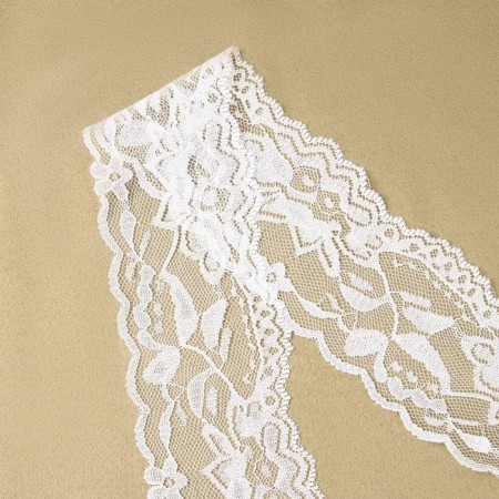 Elastic lace, 65 mm × 10 ± 1 m, white color-1