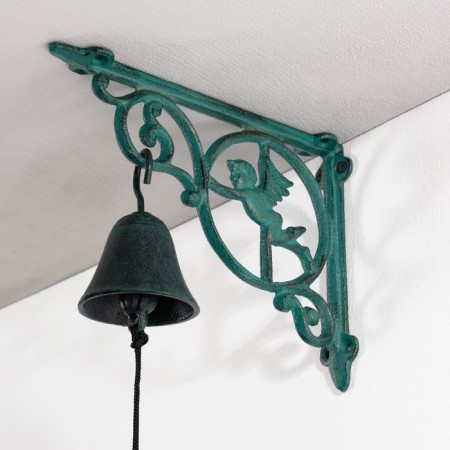 Bell souvenir cast iron "Angel in a circle" Green 22x7x16.2 cm-1