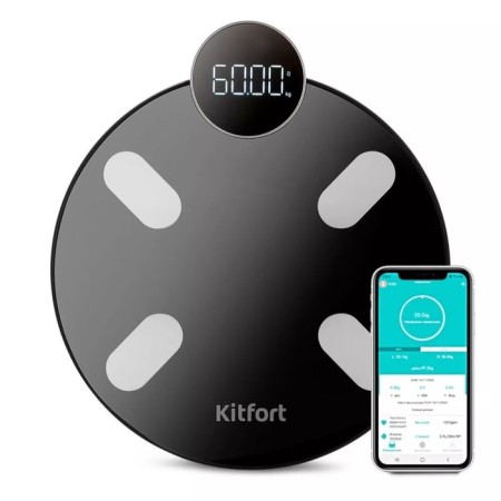 Floor Libra KitFort KT-815, electronic, up to 180 kg, 3HAAA (not included), black