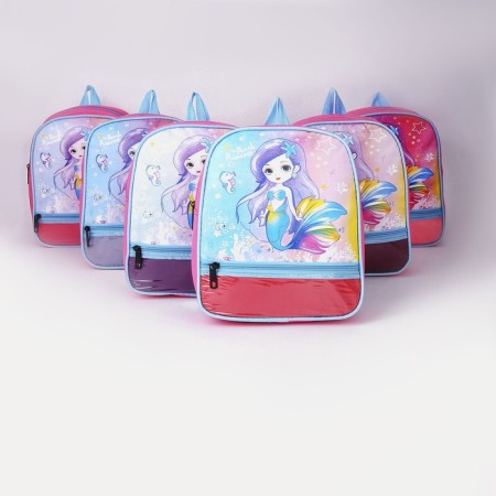 Baby backpack on lightning, 1 outer pocket, insert mix, pink color-4
