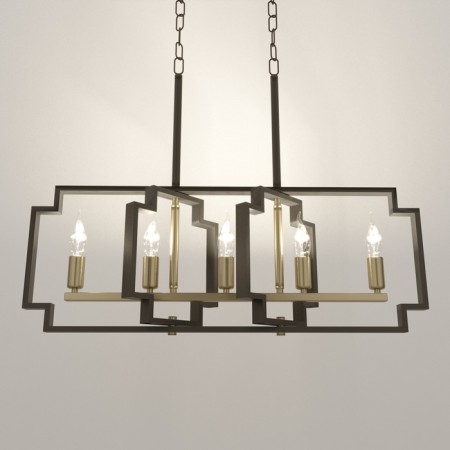 Chandelier 2739/5 E14 40W black and gold 29.5x7.8x25-97 cm Bayerlux-1