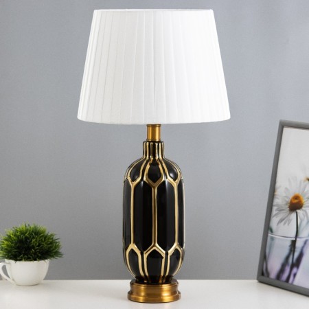 Armando table lamp E27 40W black and gold 28x28x55 cm Risalux