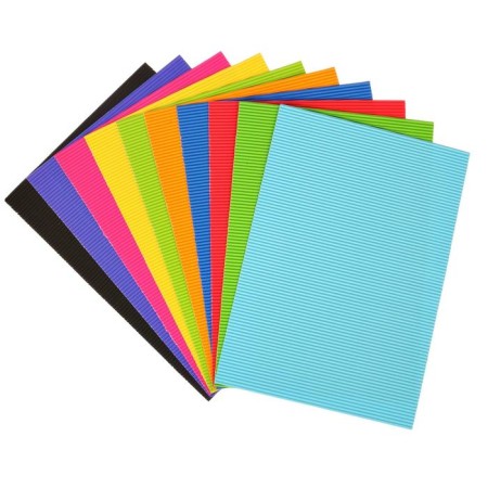 Cardboard color corrugated A4, 10 sheets, 10 colors, 210 x 297 mm-3
