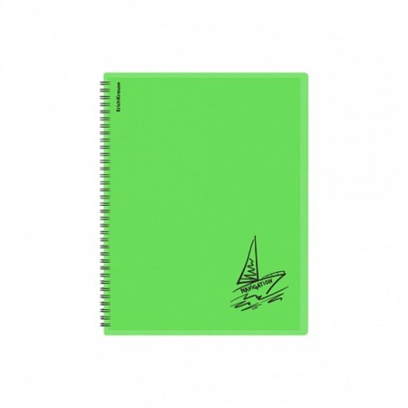 Folder 30 inserts on spirals, A4, 600 μm, Erichkrause "Neon Transport", texture "Sand", green, mix-2