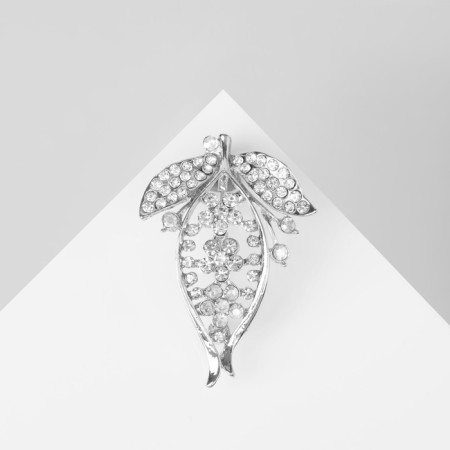 Brooch "Flower" Spathiphyllum, the color of the rainbow-white in silver