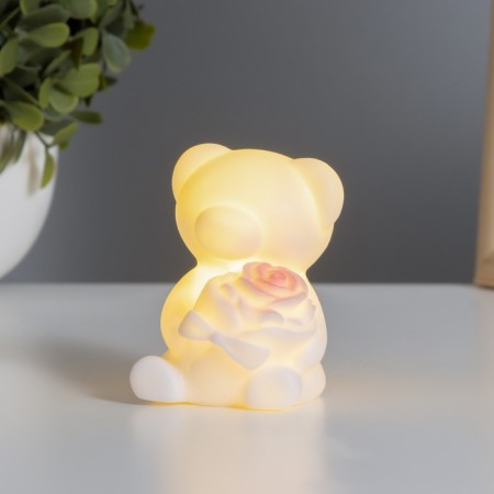 Nightlight "Bear with a rose" 2W LD LR44 white 4x5.5x7cm-1